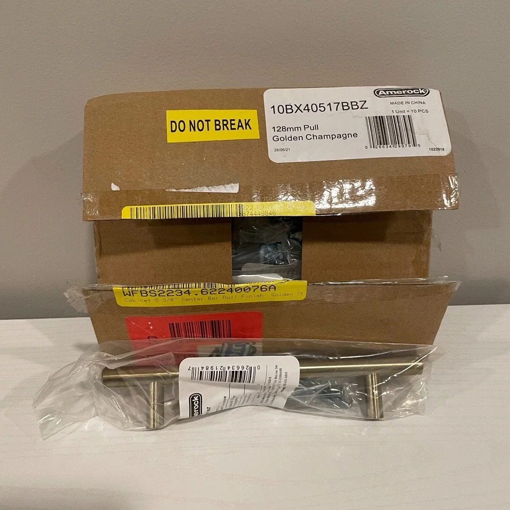 *10-PACK*‎ Amerock 5-1/16 in. Golden Champagne Cabinet Drawer Bar Pulls *NEW*